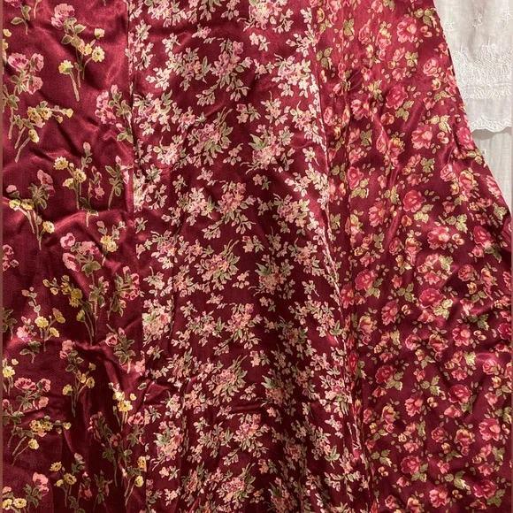 Vintage April Cornell Satiny Floral Skirt - Picture 3 of 14